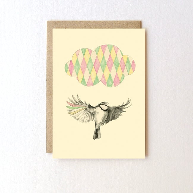 Image of Carte postale Oiseau + enveloppe