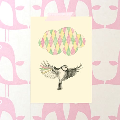 Image of Carte postale Oiseau + enveloppe