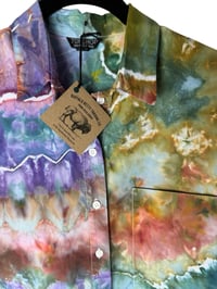 Image 4 of ♻️ UPCYCLED M (8) Topshop Boyfriend Shirt in Rustic Geode Ice Dye