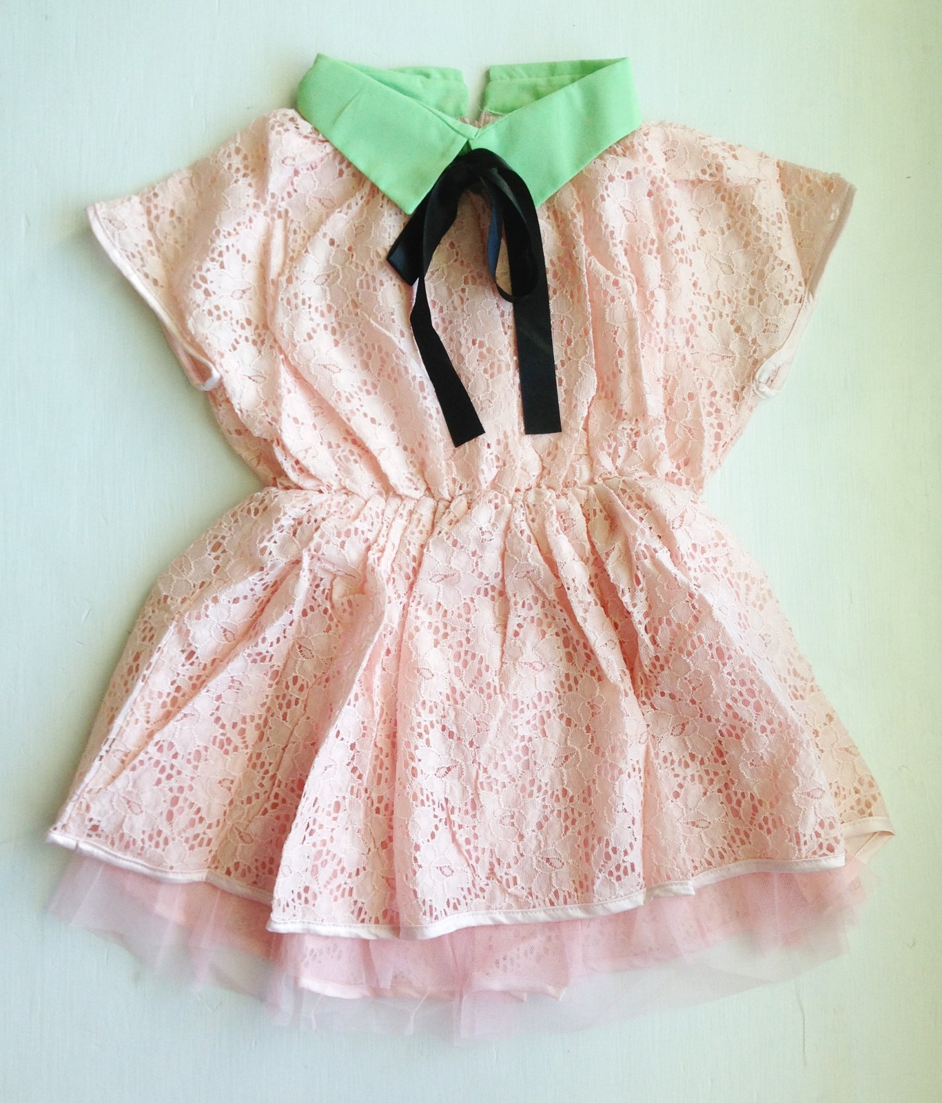 Mint Collared Pink Lace Top / Royal Threads Boutique