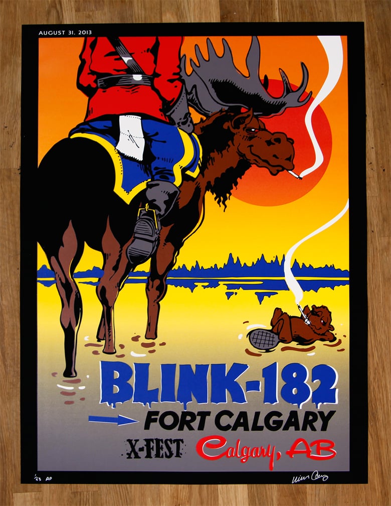 Image of Blink 182 Calgary X-FEST Poster Mike Cooney Artist Edition Signed & Numbered