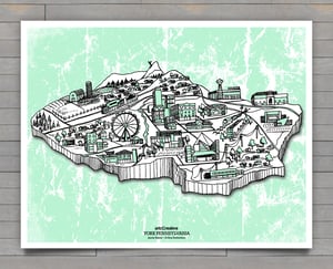 Image of York Pa. Screen Printed Map 