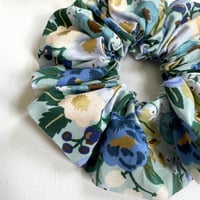 Image 3 of Fluffy Scrunchie - Mint Floral - Rifle Paper Co. 