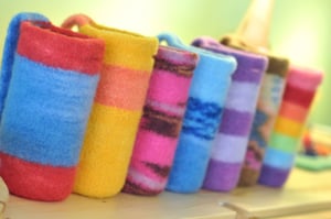 Image of CUSTOM ORDER: felted water bottle carrier with SHORT STRAP