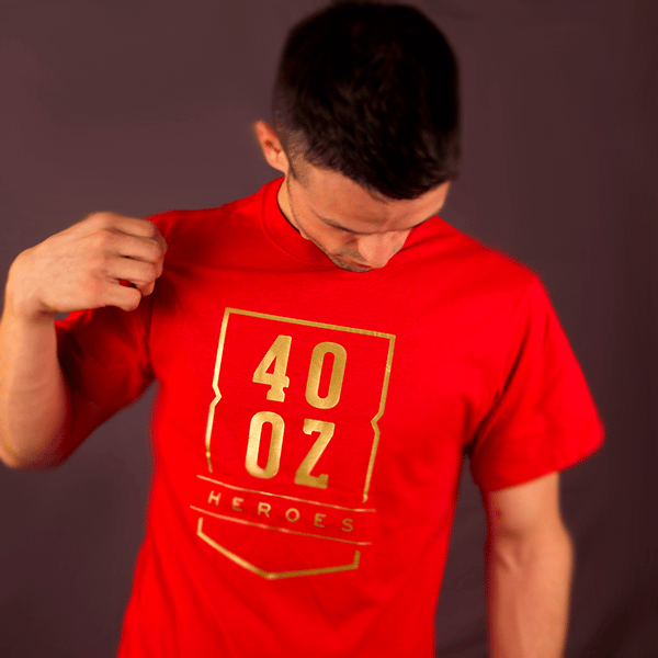 Image of Red & Gold // 40oz Heroes T-Shirt