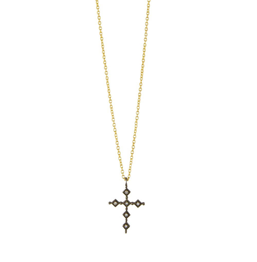 Image of Black Antique Cross Necklace