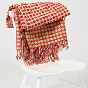Image of Red 'Popper Trio' throw/blanket