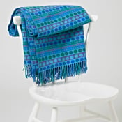 Image of Blue 'Popper Stripe' throw/blanket