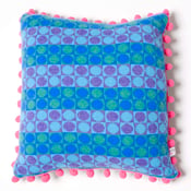 Image of Blue 'Card' square cushion