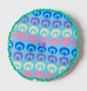 Image of Turquoise 'Buckle' round cushion