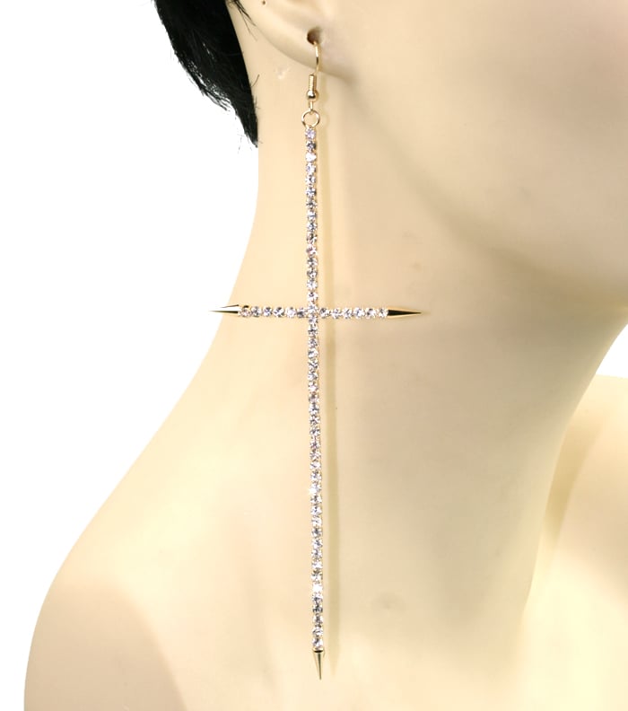 Image of Cross Diamond Earrings