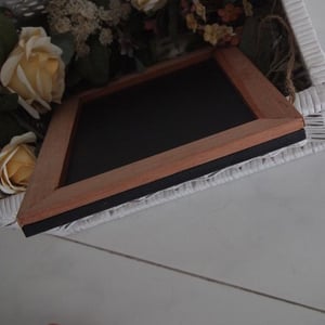Rectangular Chalkboard with Solid Brown Border (M)