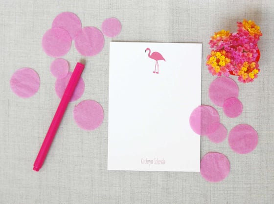 Image of Personalized Flamingo Stationery