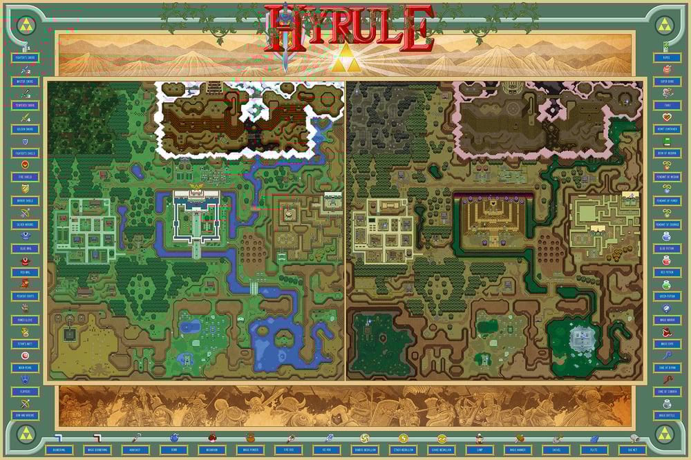 Image of The Light & Dark Realms of Hyrule (unlabeled)