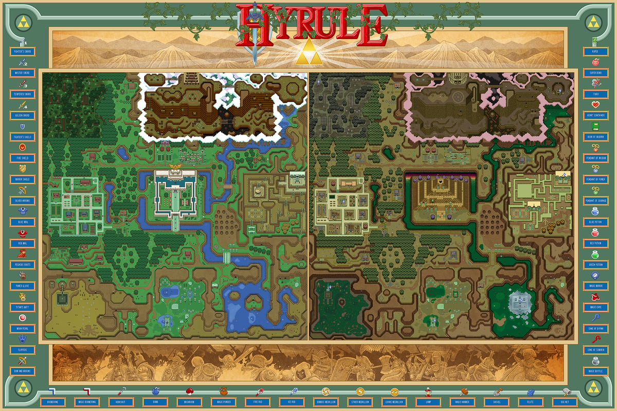 The world of the past be. The Legend of Zelda a link to the past карта. The Legend of Zelda 1. Легенда о Зельде link to the past.