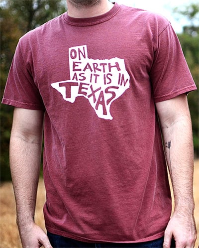 Image of "On Earth as it is in Texas" Brick Red (UniSex) T-Shirt