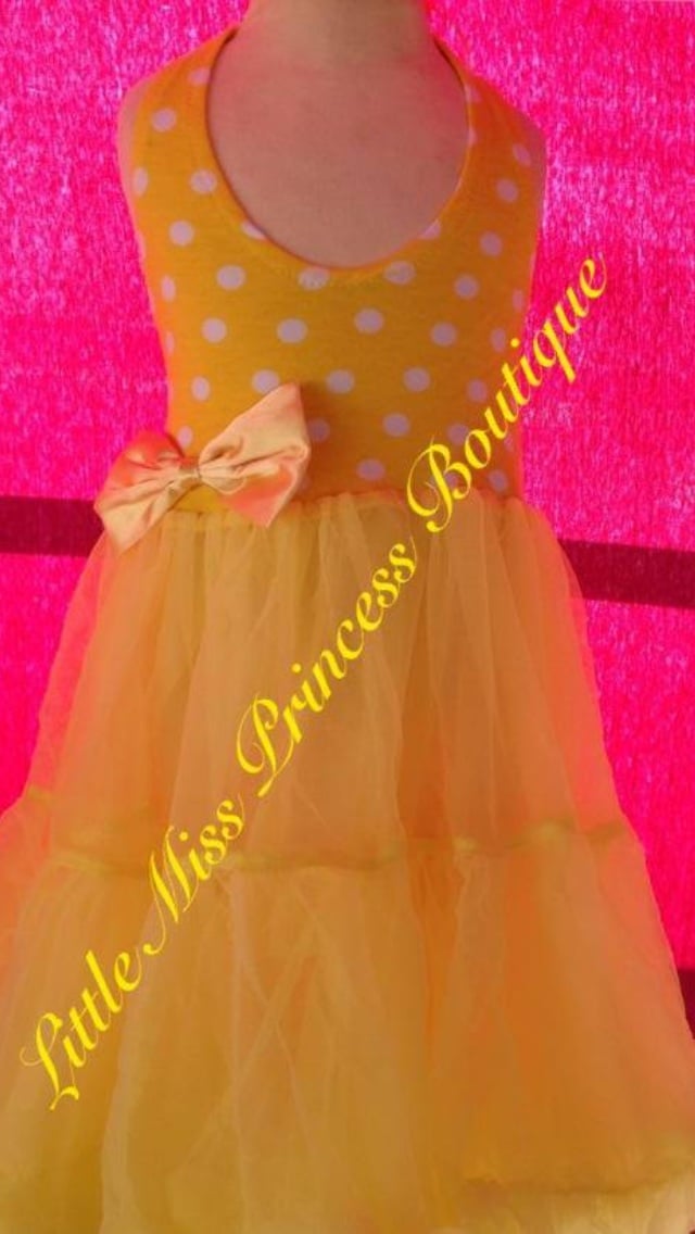 Image of Yellow halter top petti dress