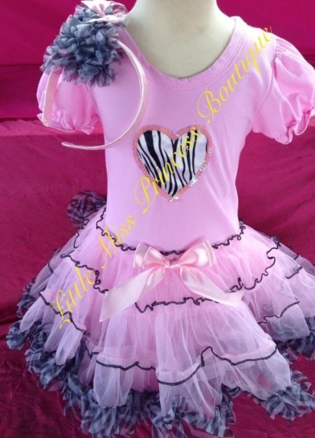 Image of Pink/zebra premium petti dress