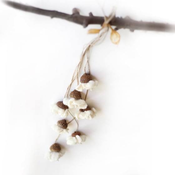 Image of Hand felted White Cottonflower Ornament