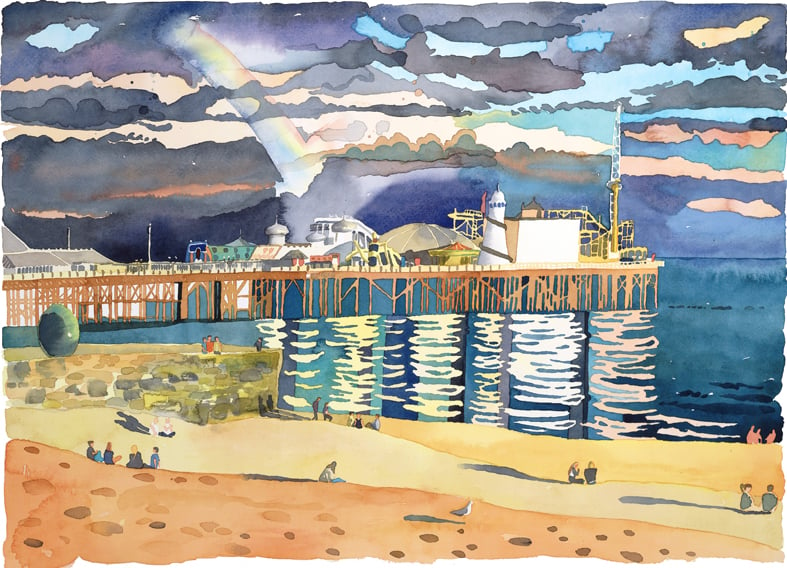Image of Brighton Pier with Rainbow