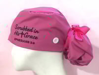 Image 1 of Scrubbed in His Grace – Ephesians 2:8 Satin-Lined Scrub Cap