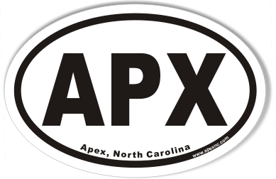 Image of Apex North Carolina APX Oval Bumper Sticker
