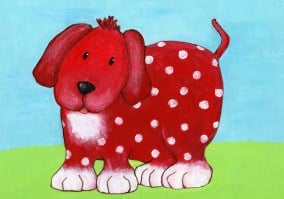 Red Dog with White Spots