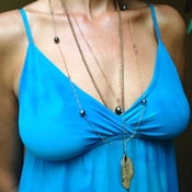 Image of Long 5 Tahitian pearls & labradorite necklace