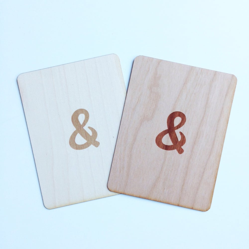 Image of Ampersand 3"x4" Wood Veneer Card