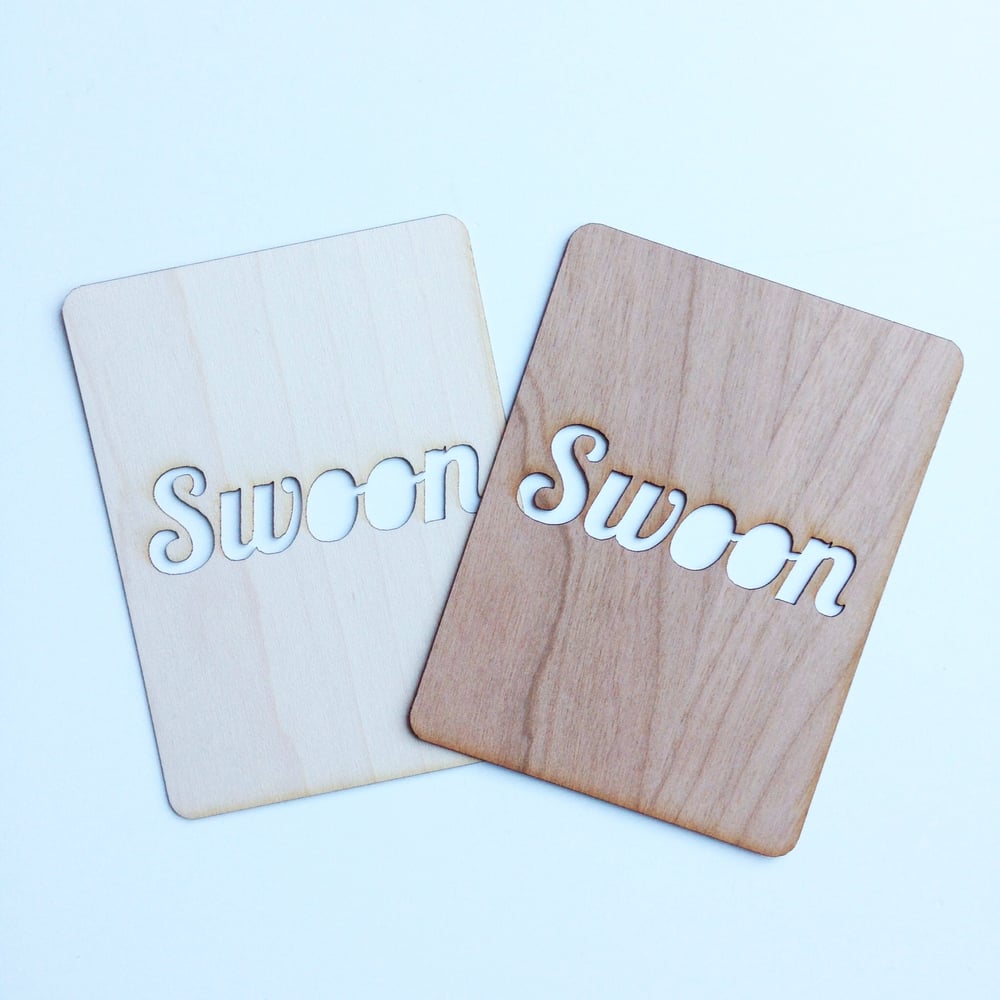 Image of Swoon 3"x4" Wood Veneer Card