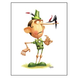 Image of "Pinocchi-UH-OH!" Print