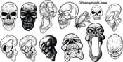 Image of Skulls Vector Pack