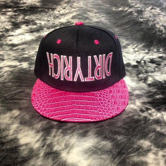 Image of LIMITED EDITION Black/Pink Snakeskin #DirtyRichKidz StrapBack