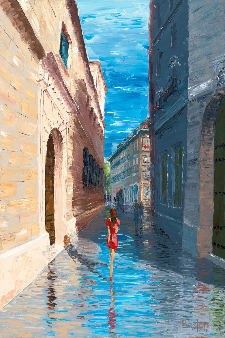 Image of Morning Rain, Astorga, Spain oil painting