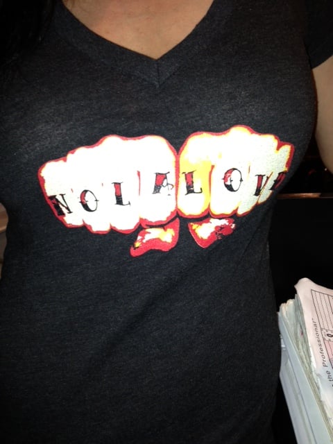 Image of NOLA LOVE tattooed knuckles Women's V-neck