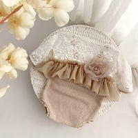 Image 1 of Girls bodysuit Lara | biege |  off white | 9-12 months | photo props | sitter