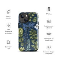 Image 16 of Art Nouveau Inspired Blue Boho Floral Tough Case for iPhone®