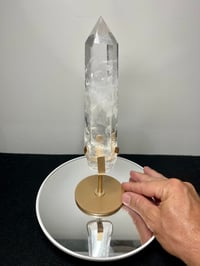Image 1 of Polished Clear Quartz Crystal Point In Custom Stand #2866
