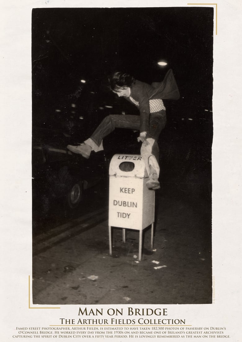 Image of Limited Edition Poster: Man Jumping Bin, Dublin, 1977.
