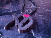 Image of The Weeknd XO Necklace (Black XO with Red Heart)