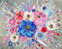 Image 1 of Pink & Blue Blooms