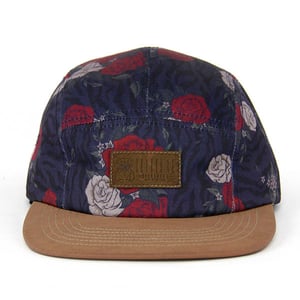 Image of FLORAL TIGER Blue 5 Panel Hat w Suede Brim