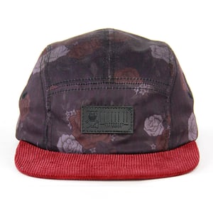 Image of FLORAL TIGER Maroon 5Panel Hat w Corduroy Brim