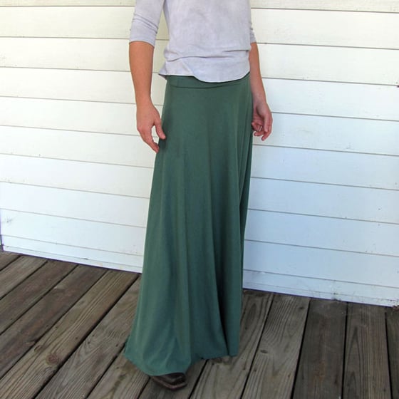 Image of Circle Maxi Skirt - Forest Green