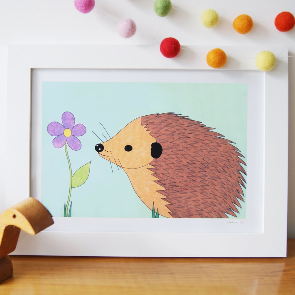 Image of Happy Hedgehog Art Print