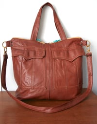 Image 1 of Repurposed 70s Trench Leather Satchel Bag