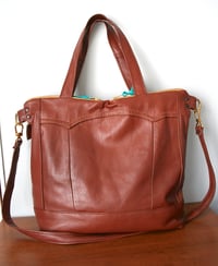 Image 2 of Repurposed 70s Trench Leather Satchel Bag