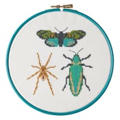 Image of Emerald Bug Trio cross-stitch PDF pattern