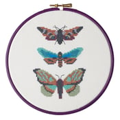 Image of Aqua Moth Trio cross-stitch PDF pattern