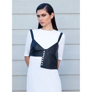 Image of Asymmetric leatherette top